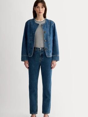 Everlane Curvy 90s Cheeky Straight Jean Organic Cotton Size 31 Med Wash